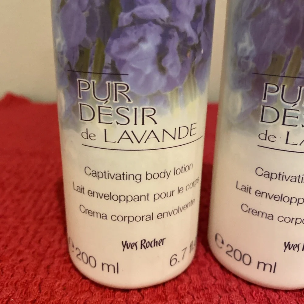 (lot of 2)Yves Rocher Pur Desir De Lavande Lavender 6.7 FL. OZ.  Body Lotion‎